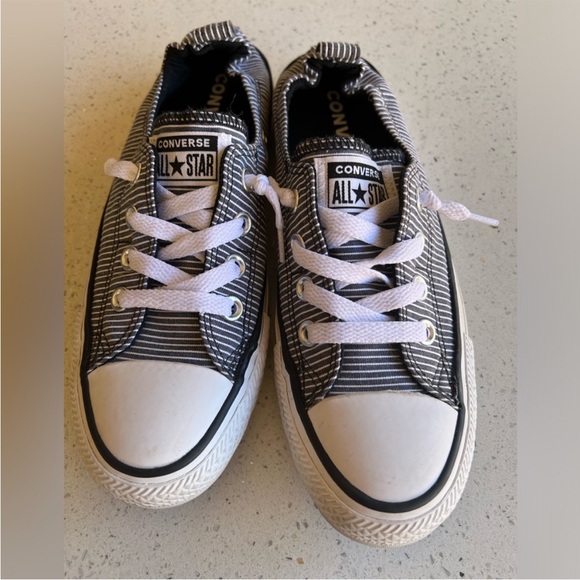 Converse Women's Black and White Striped Wedges - Picture 1 of 2